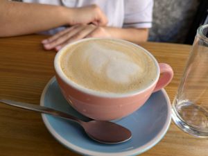 Latte at Frutas Prohibidas in Madrid