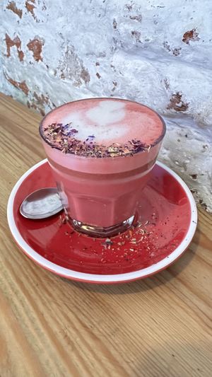Red Velvet Latte  at Frutas Prohibidas in Madrid