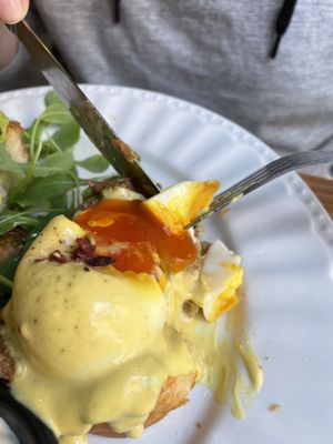 Oozying egg yolk! 🤯  at Frutas Prohibidas in Madrid