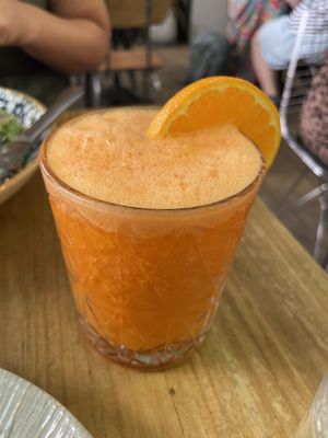 Vital Energy juice (carrot, orange and ginger)  at Frutas Prohibidas in Madrid