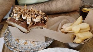 Sando de pulled pork at Frutas Prohibidas in Madrid