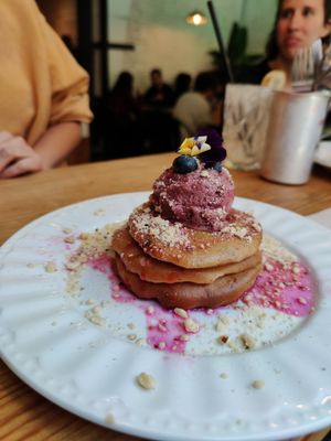 Pancakes at Frutas Prohibidas in Madrid