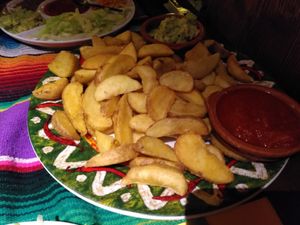 western fries with salsa roja at Appaloosa Saloon in Spiez