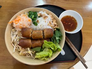 Bún Chà Giò with vegan fish sauce 🤤  at Nâunâu in Ho Chi Minh City