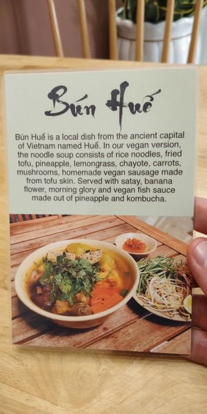 Ban Hue - menu card at Nâunâu in Ho Chi Minh City
