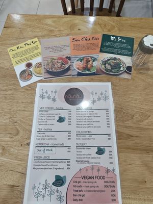 Menu at Nâunâu in Ho Chi Minh City