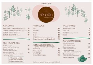 New and updated menu – new on the menu is homemade kombucha and more options for our homemade ice creams at Nâunâu in Ho Chi Minh City