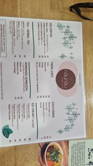 Menu (as of May 2024) at Nâunâu in Ho Chi Minh City