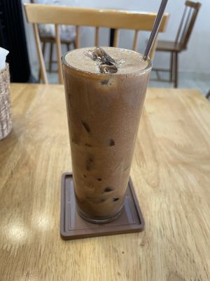 Vietnamese iced coffee with condensed coconut milkk  at Nâunâu in Ho Chi Minh City