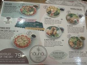Menu back  at Nâunâu in Ho Chi Minh City