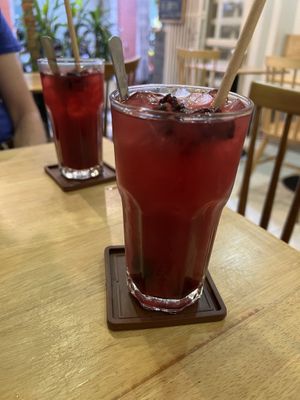 Hibiscus, ginger, lime tea  at Nâunâu in Ho Chi Minh City