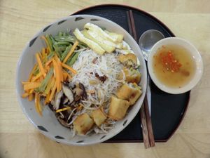 Vegetable noodles at Nâunâu in Ho Chi Minh City