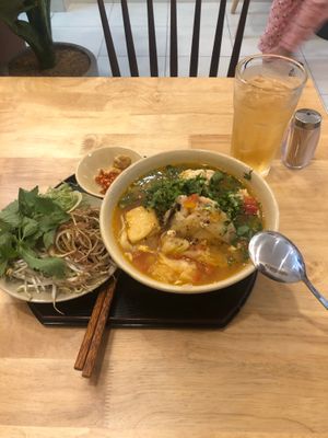 Bun rieu 
(Vegan crab soup)  at Nâunâu in Ho Chi Minh City