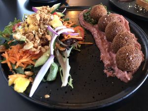 Falafel with yummy fresh salad at Absolute Cravings in Annandale