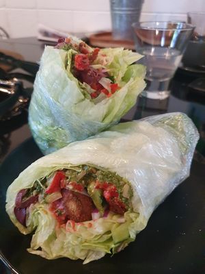 Lettuce Wrap with extra Falafel at Absolute Cravings in Annandale
