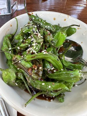 Blistered Shishito Peppers  at Fernwood Bar & Grill in Big Sur