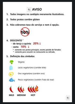 Cardápio at Ryu in Rio De Janeiro