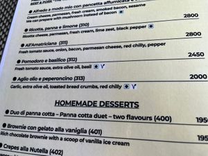 Menu   at The Pasta Factory in Galle