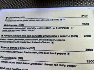 Menu   at The Pasta Factory in Galle