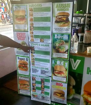 Menu at Vego's in Islington