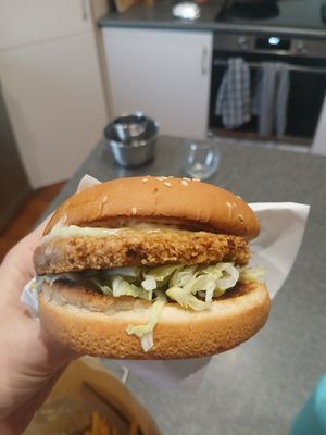 Chicken burger at Vego's in Islington