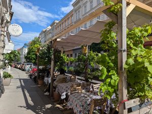Outside at Sibel's in Vienna