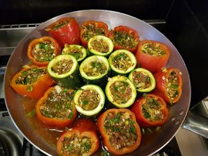 Stuffed paprikas and zucchini at Sibel's in Vienna