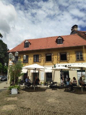 Café from outside at Fine Torte in Zagreb