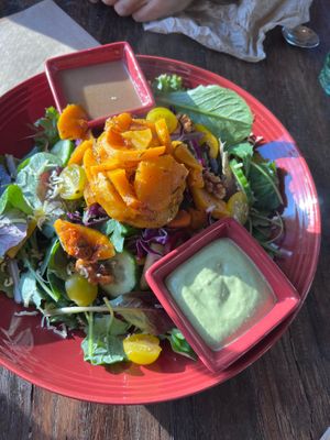 Beautiful Fresh, crisp greens with savory home made dressing.  at Good Natured Cafe in Martinsburg