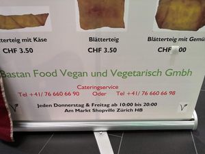 Menu at Bastan Food in Zurich