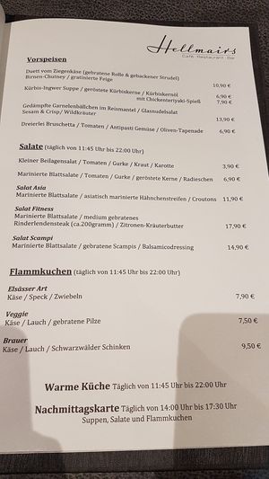 Karte at Hellmairs in Landsberg Am Lech