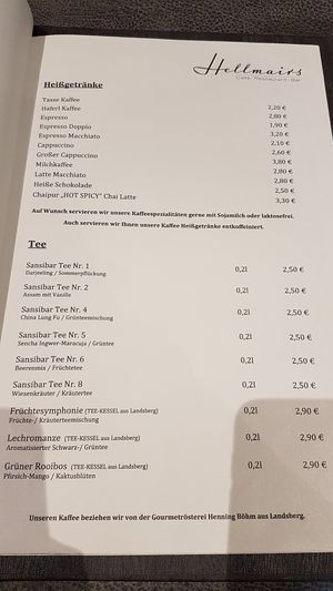 Karte at Hellmairs in Landsberg Am Lech