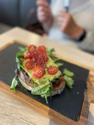 Avocado bread 12.9€  at Café Gretchen in Cologne