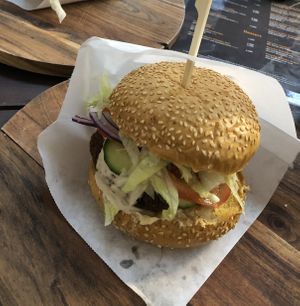 Vegan burger at Ponchy in Berlin