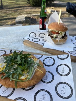 Poncho cheese (vegan) and Magic mushroom Burger (vegan)  at Ponchy in Berlin