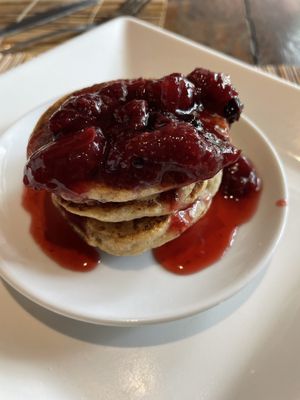 Brunch mini pancakes  at Tao Chá in Trancoso