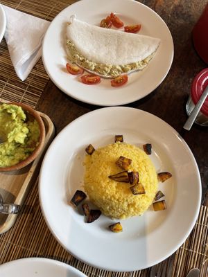 Cuscus and tapioca with tofu  at Tao Chá in Trancoso