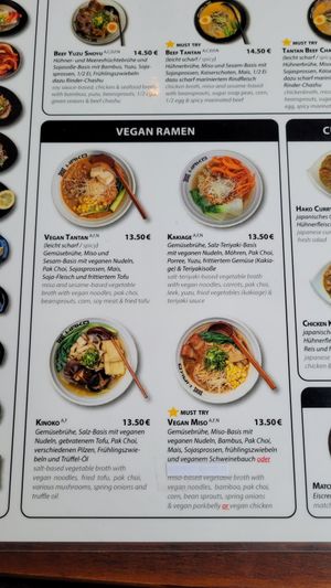 Übersicht der Ramen at Hako Ramen - Prenzlauer Berg in Berlin