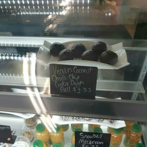 Vegan cookie dough balls at Brew Beans Coffee in Truro