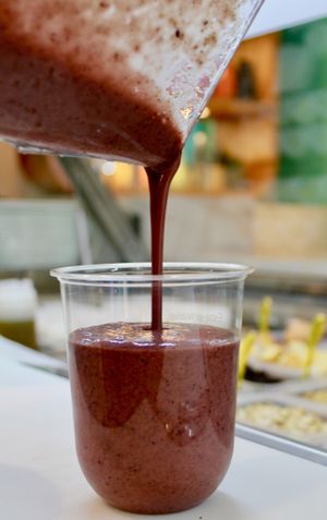 Acai Bowl in the making  at Gokela - Centro - Maybe closed in Cartagena