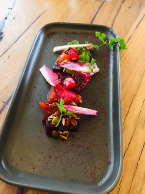 Healthy serve of seasonal vegetables at Seville Estate in Seville