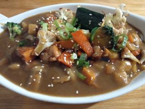 Veggie curry udon - not bad for $14.50! at Mama's & Papa's in Wembley