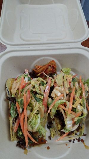 Fajita tacos at Wild Thyme Organics in Kealakekua