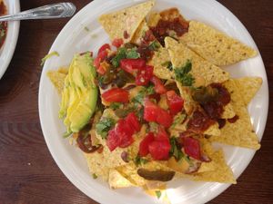 Nachos with Avocado at Wild Thyme Organics in Kealakekua