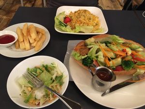 Part of our meal at Green Asia in Tokyo