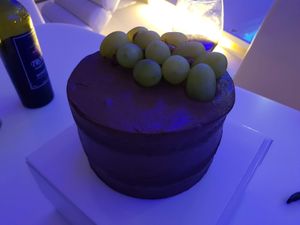 Chocolate birthday cake that we ordered at Monde in Geoje