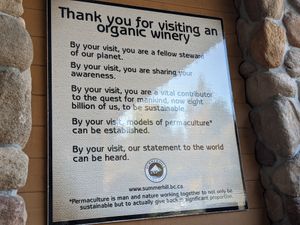 Organic wines at Summerhill Pyramid Bistro in Kelowna