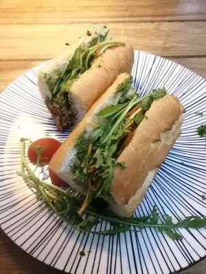 Vegan banh mi at Santorino Coffee & Veggies in Ho Chi Minh City