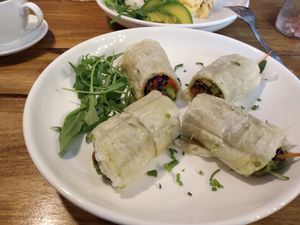 Vegan veggies roti rolls at Santorino Coffee & Veggies in Ho Chi Minh City