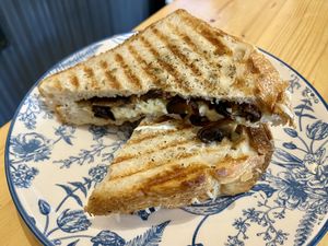 Selladito (mushroom and cheese)  at Menta (Cafe de especialidad & Dulcería Vegana) in Puerto Natales